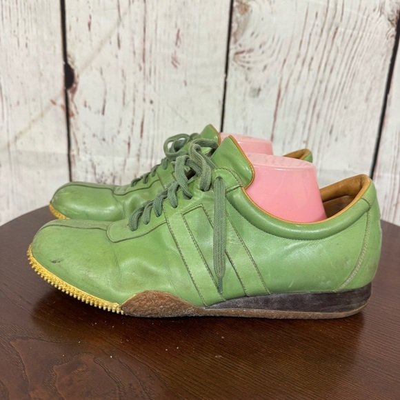 BALLY Green Leather Men's Sneakers in size 8E - Picture 10 of 13